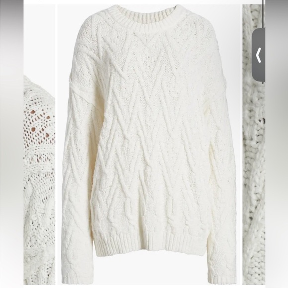 Cozy Cable Knit Sweater - White - Picture 5 of 8
